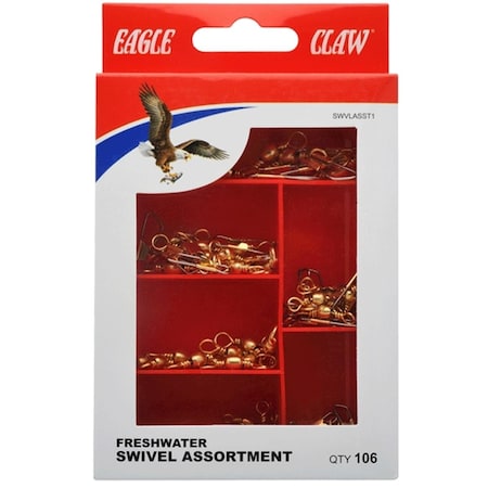 Eagle Claw Swivel Assortment, 106PK SWVLASST1